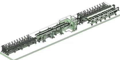 輸送上料+伺服送料+鋸切+料頭料尾分選+出料輸送+過(guò)渡輸送+下一工序倒坡口